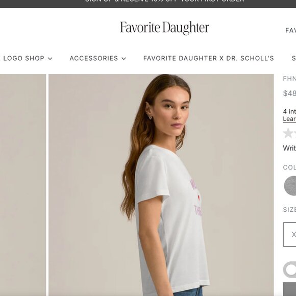 Favorite Daughter Mom of the Year Tee in White and Wisteria - Picture 2 of 6